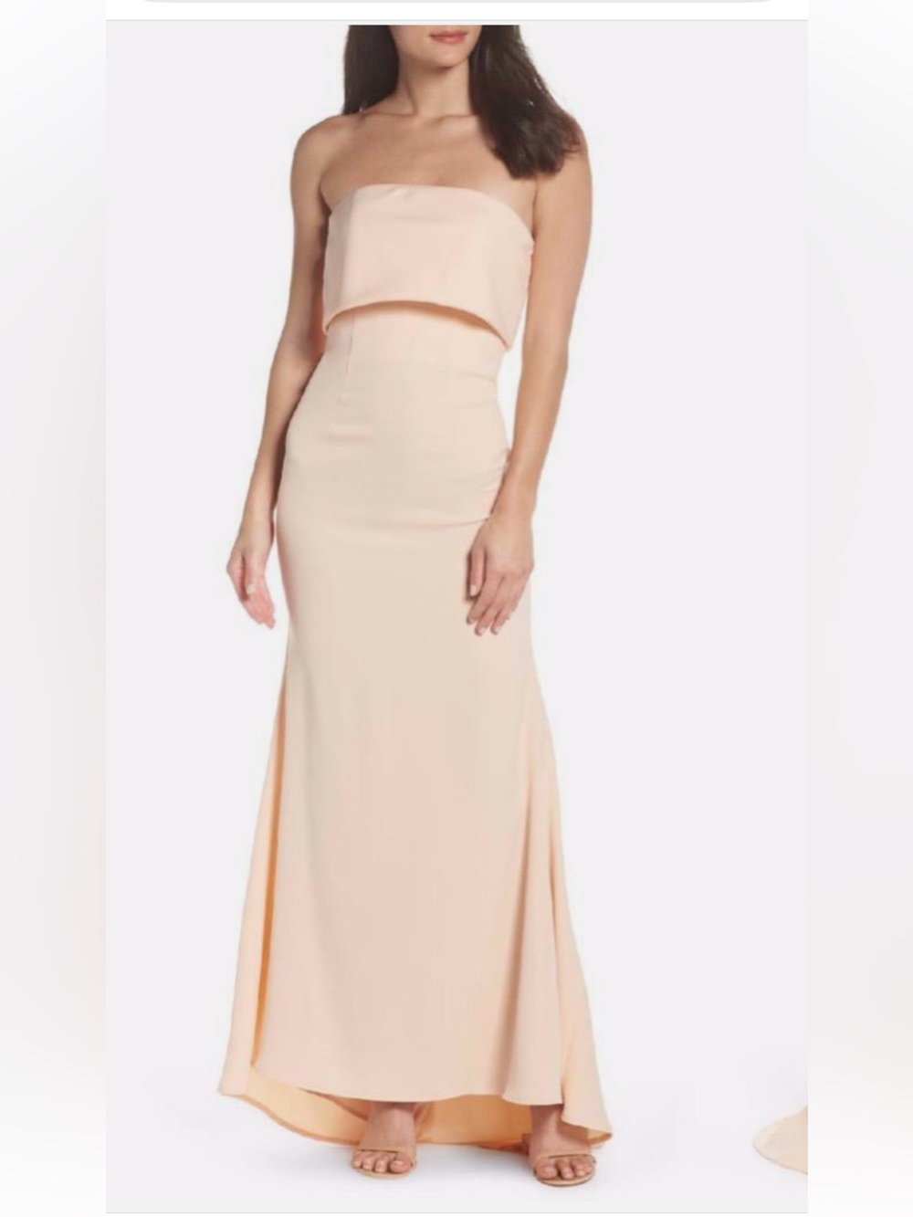 Jarlo London Peach Strapless Mermaid Dress